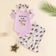 thumbnail image 2 of Paguaki Outfits Baby Girl NEW cowgirl IN TOWN Romper Bodysuit Pants Headband 3-Piece Outfit Set Size 3-6 Months, 2 of 5