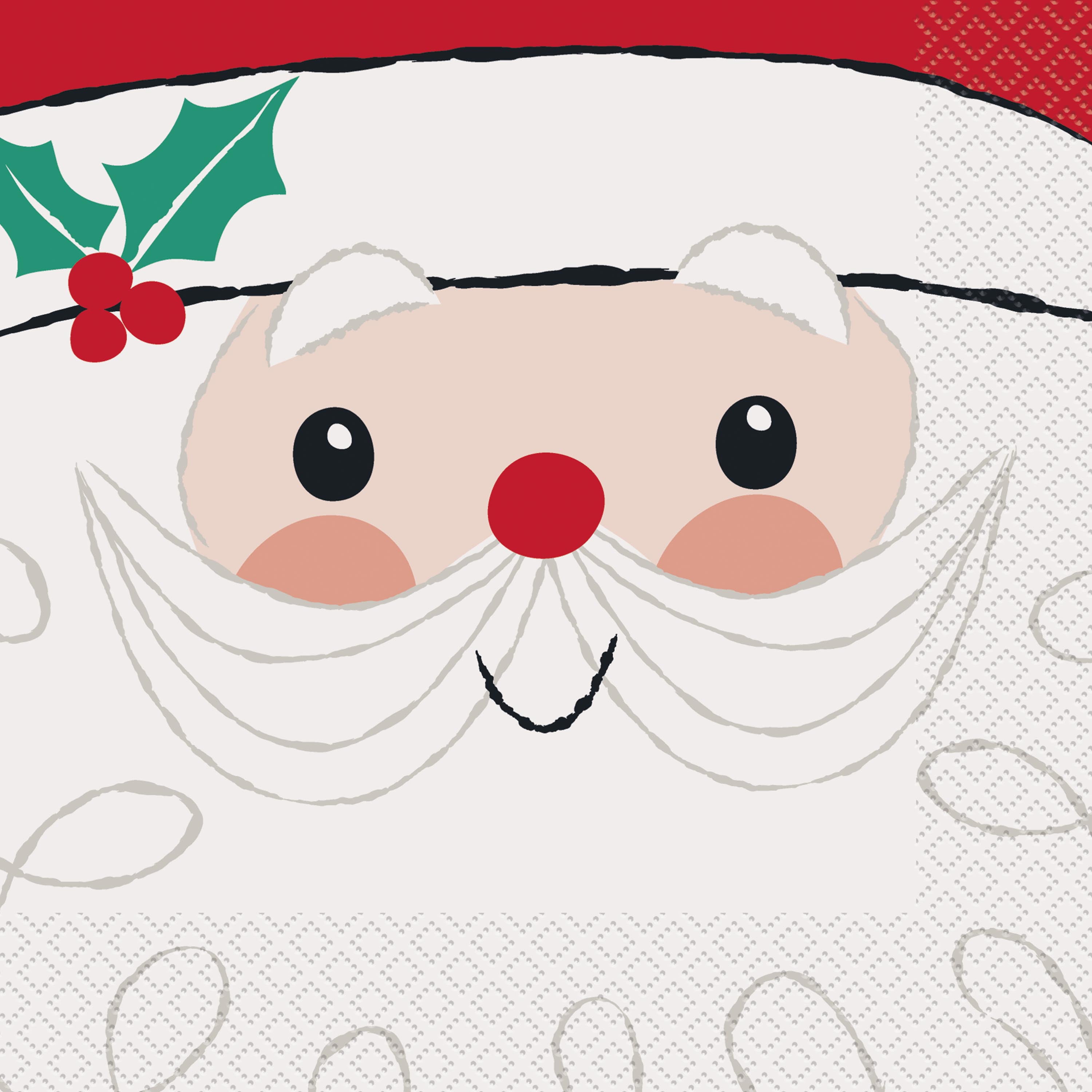 Red Santa Christmas Paper Luncheon Napkins, 6.5in, 18ct