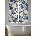 thumbnail image 5 of Navy Blue Beige Peony Sheer Curtains 63 Inch Length 2 Panels Set, Vintage Floral Blossom Botanical Voile Window Treatment Rod Pocket Curtains Sheers Drapes for Bedroom/Living Room/Kitchen 52x"63"x2, 5 of 7