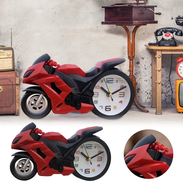 Boreal Craft Horloge en Forme de Moto Réveils de Bureau pour Chambre Réveil pour Modèle de Récompense Horloges Rouges Minuteurs pour Cuisiner avec Montre Bruyante avec Minuteur et Alarme Crash 4 Minuteurs Minuteur Chat 30 Secondes Sable