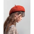 thumbnail image 2 of 2 piezas de boina roja unisex para mujeres y hombres, gorra decorativa, cómoda, cálida y elegante, gorro elástico de color sólido, 2 of 5