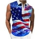 thumbnail image 1 of Camisas de Suéter para Hombre, Moda Casual sin Mangas, Cremallera de Impresión Turndown Tanque Deportivo, 1 of 5