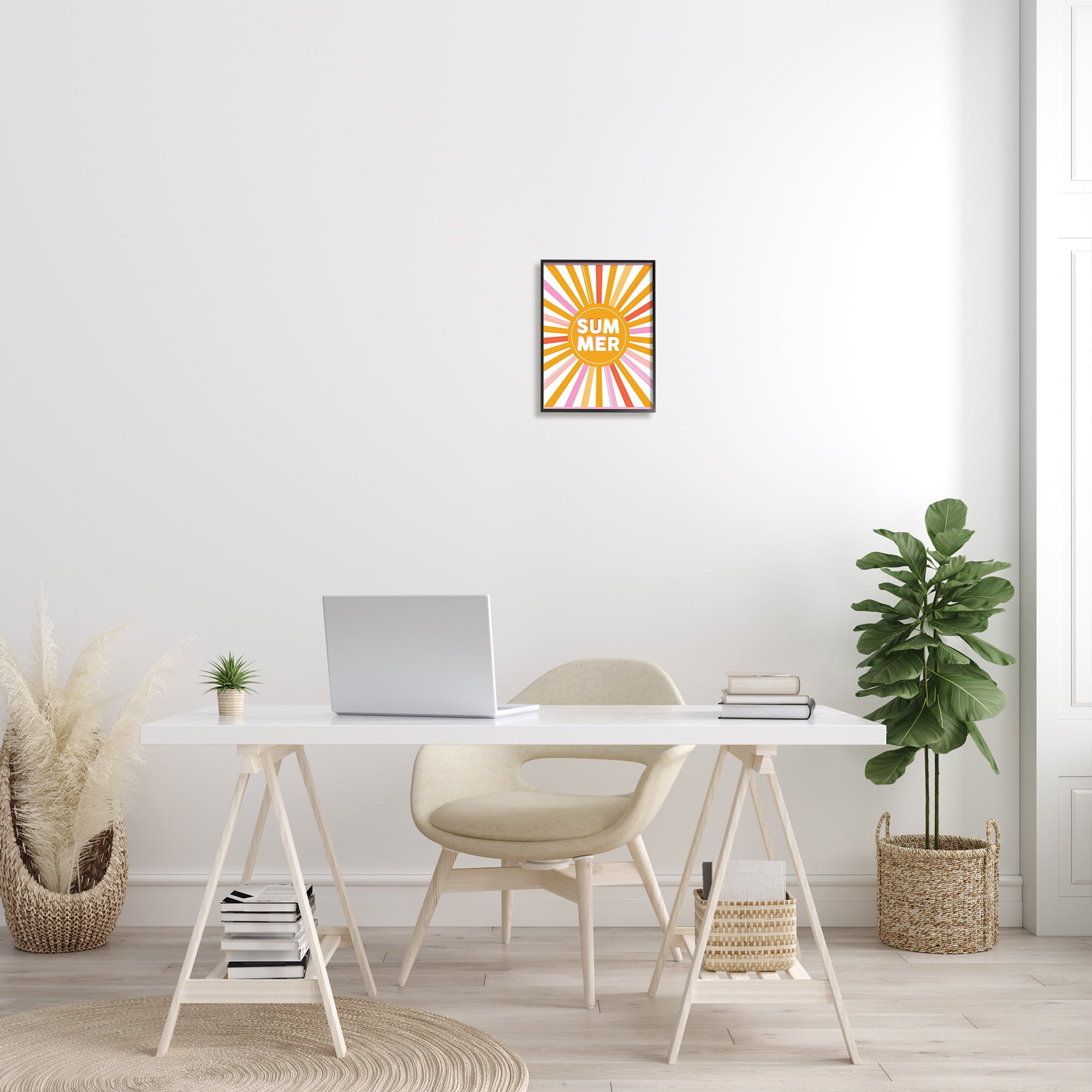 Stupell Industries Bold Summer Typography Playful Rainbow Sun Rays , 11 x 14, Designed by Angela Nickeas
