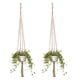 thumbnail image 5 of Bearachild Maceta colgante, cesta colgante, soporte para maceta, cuerda de lino para jardinería, red tejida, colgador de plantas en maceta, decoración Jardín y Patio 122cm Bearachild HA005816-03, 5 of 6