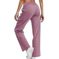 thumbnail image 6 of EDFBUYKRS Wide Leg Sweatpants Women Tall 34 Inseam Women's Casual Pants High Waisted Straight Leg Trousers with Drawstring Pockets Comfortable Stretchy for Daily Wear Gym Outdoor Riding Xxl, 6 of 7