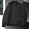 thumbnail image 3 of WREESH Fashion Jacket Men'S Solid Color Pocket Loose Motorcycle Outdoor Flight Suit Plus Size Workwear Jacket Black, 3 of 6