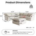 thumbnail image 5 of The Magic Home 122" Modular Sectional Sofa with Movable Ottoman, Modern Cloud Couch with Corner Seat for Living Room, 5-Seat, Beige Sofa, 5 of 14