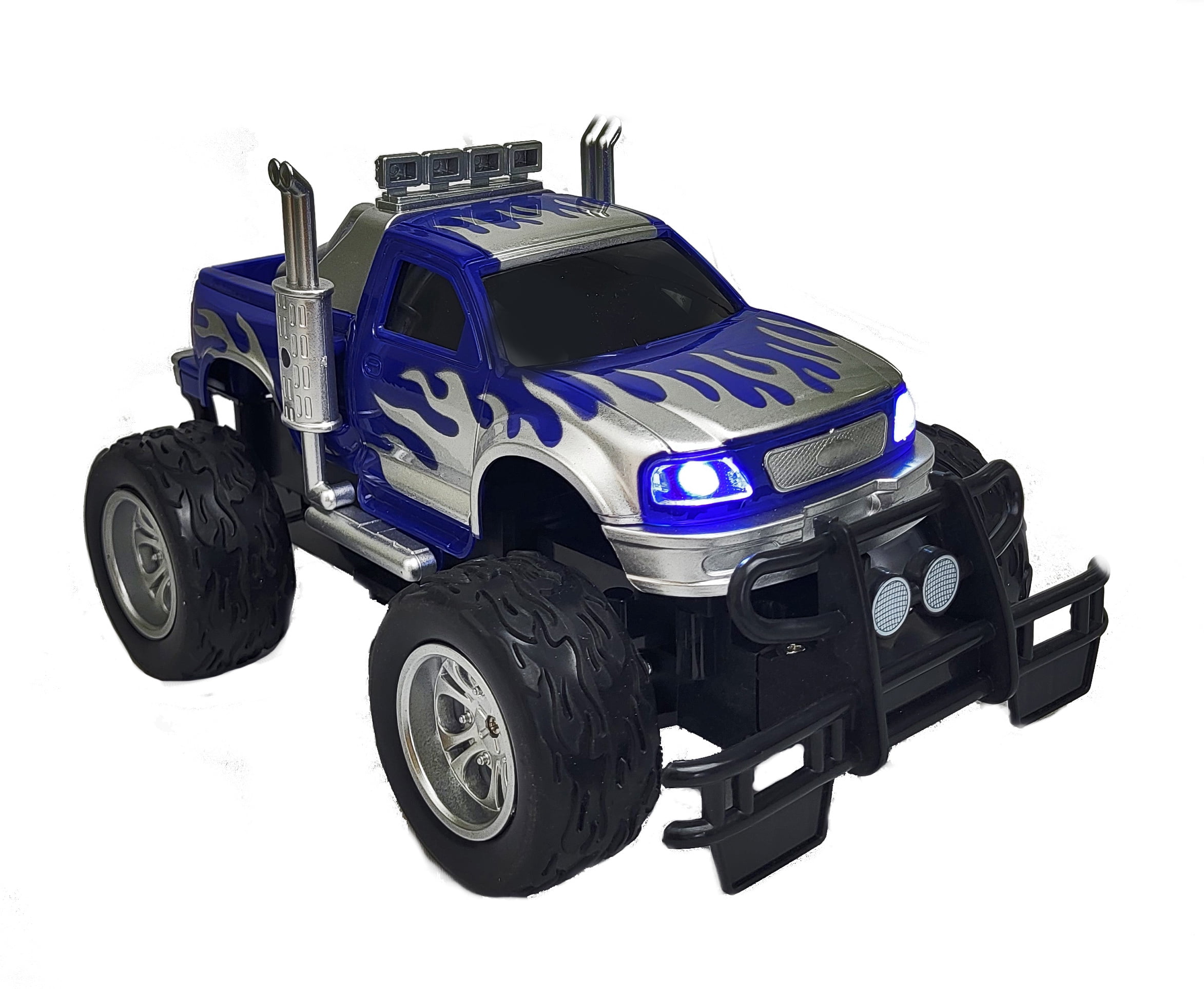 Remote Control Big Wheel Beast Monster Truck Pickup Toy Vehicle 1:16 Scale with Headlights RC Off Road Truck Toy Gift for Boys Kids
