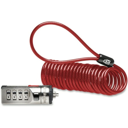 Portable Laptop Lock - Kensington, KMW64671, Portable Combination Laptop Lock, 1, Red