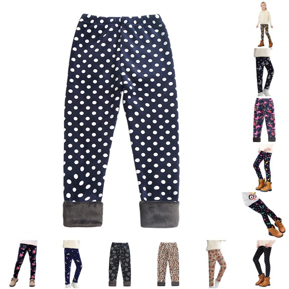 WhouRiu Girls Casual Leggings Fashion Graphic Basic Layer Pants Kids Fall Winter Trousers
