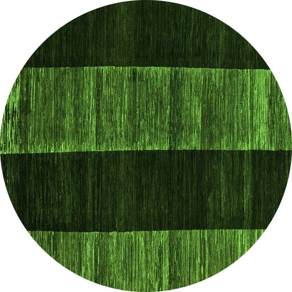 Ahgly Company Indoor Round Abstract Green Modern Area Rugs, 5' Round