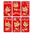 thumbnail image 3 of Lubelski 6Pcs Chinois Dragon Enveloppes Rouges Conception Unique Sacs d'Argent de Chance Traditionnelle pour les Célébrations du Festival de Printemps, 3 of 8