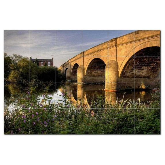 Bridge Photo Ceramic Tile Mural Kitchen Backsplash Bathroom Shower, 404290-XL64