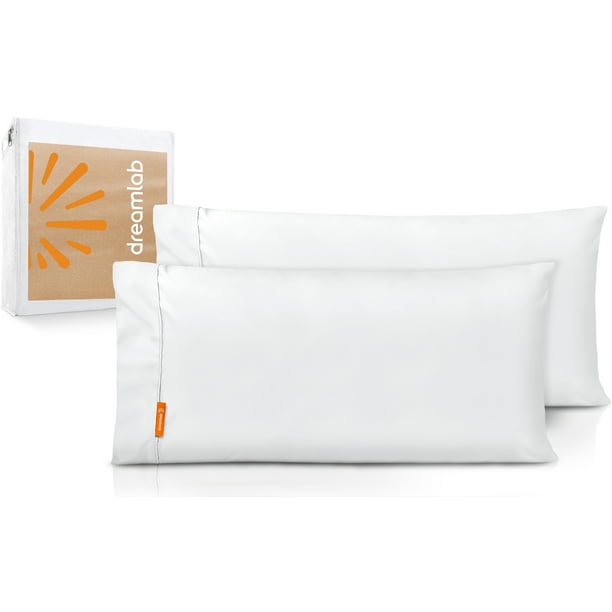 Dreamlab 2 Pack DE Fundas DE Almohada Premier 1800 Collection Microfibra DE Lujo Hipoalergénicas Tamaño 51 cm x 137 cm Blanco