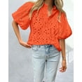 thumbnail image 2 of Womens Hollow Out Lace Embroidered Blouse, 2 of 14