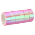 thumbnail image 1 of Unique Bargains 15mmx5m Holographic Tape Adhesive Metallic Foil Masking Sticker, Pink 6 Roll, 1 of 5