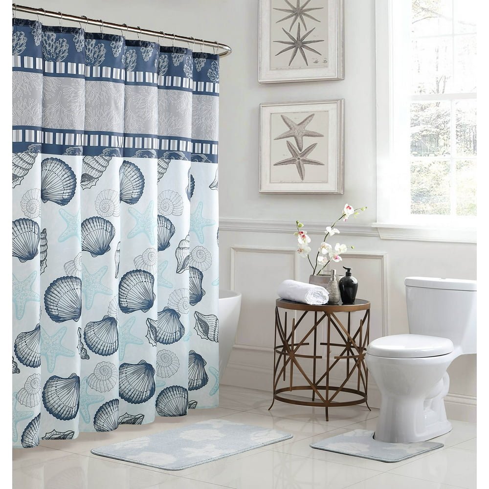 Island 15Piece Bathroom Shower Curtain Set