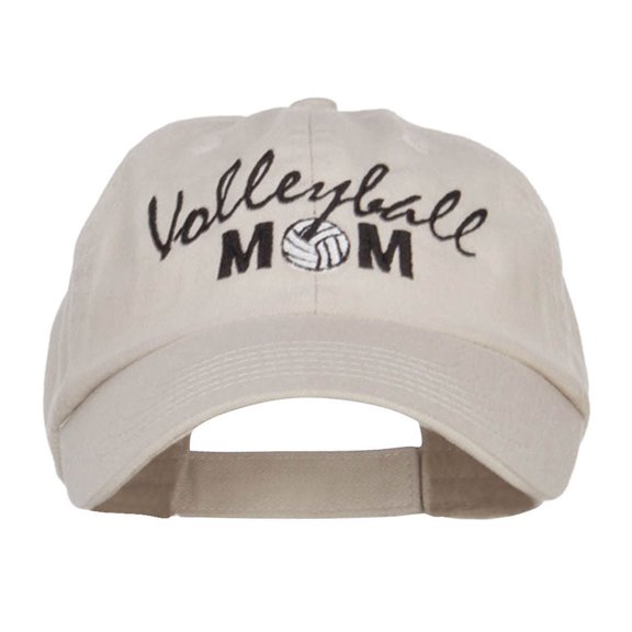 Volleyball Mom Embroidered Low Profile Cap - Stone OSFM