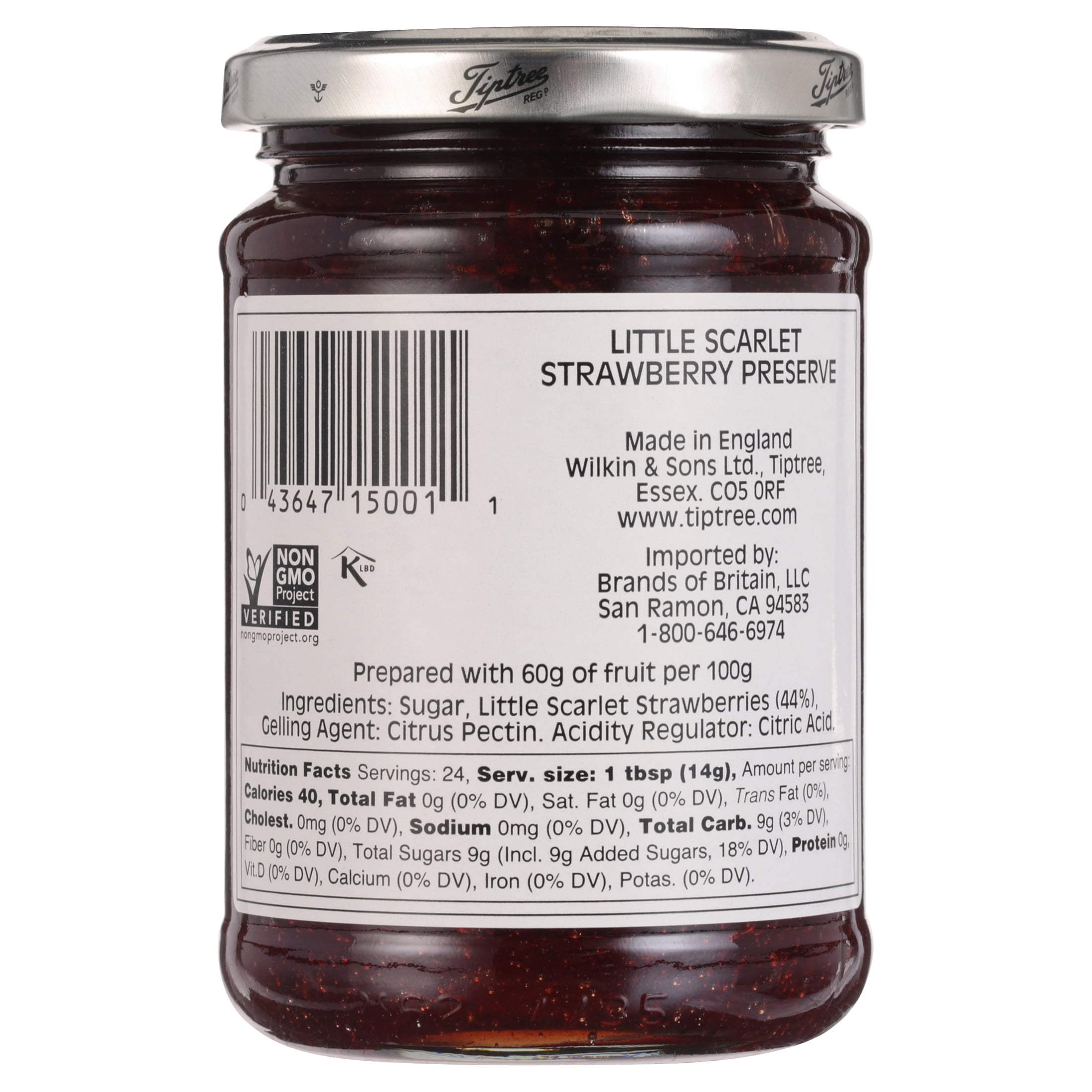 Tiptree Little Scarlet Strawberry Conserve 12 Oz Jar