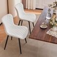 thumbnail image 5 of YOUNIKE Dining Chair Set of 2 PU Leather Diamond Grid Upholstered Modern Dining Room Side Chair , White, 5 of 7