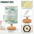 thumbnail image 3 of WOBOGO Illustration Of Cartoon Sleeping Baby Elephants Bedroom Table Lamp USB Power Connector Wooden Base Round Linen Shade For Living Room Desk, 3 of 7