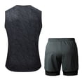 thumbnail image 4 of Bovxnpu Men's Clothing Set 2 Piece Outfits Tracksuit Sleeveless Crew Neck Men's Casual Button Shirt Pants Set, 4 of 7
