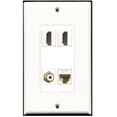 thumbnail image 1 of Ultra Spec Cables 2 Port HDMI 1 Port RCA 1 Port Cat6 Ethernet Wall Plate DecorZ, 1 of 1