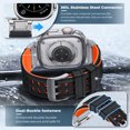 thumbnail image 3 of AIYOCK Compatible with Apple Watch Ultra2/Ultra Band 49mm 46mm 45mm 44mm for Men Women, Waterproof Silicone Watch Band for iWatch Series 10/9/8/7/6/5/4, 3 of 8