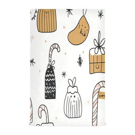 

Interesting Festive Doodles Kitchen Towels 6-Piece Pack Tea Towels for Kitchen Decorative Waffle Design 28x18in