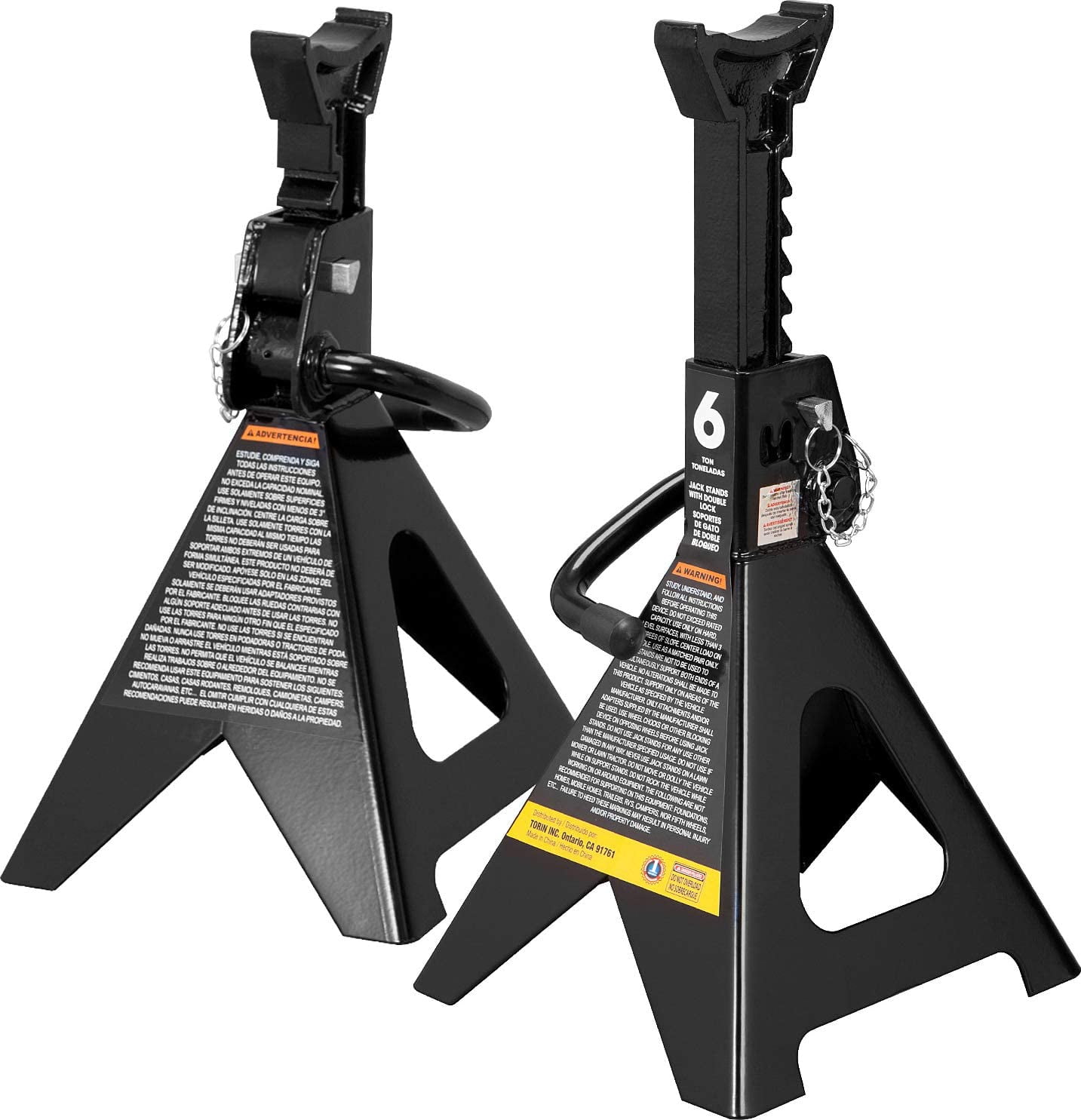Torin DT46002AB Steel Jack Stands Double Locking, 6 Ton (12,000 lb