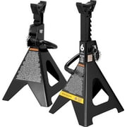 Torin DT46002AB Steel Jack Stands: Double Locking, 6 Ton (12,000 lb) Capacity, Black, 1 Pair