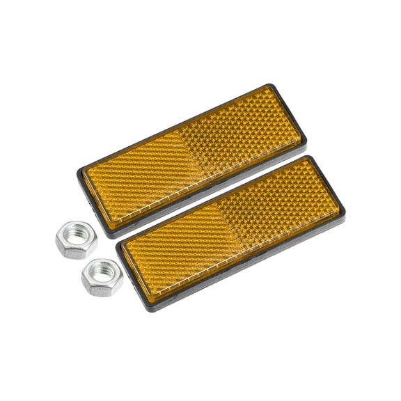 Front Lower Fork Reflector Sticker Rear Saddlebag Reflective Cover Universal Yellow with 6mm Screw 2 Pcs