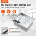 thumbnail image 2 of Fregadero de cocina VEVOR 304 de acero inoxidable con soporte superior de 63 x 55 cm, 2 of 9