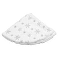 thumbnail image 3 of 35.4in Christmas Tree Skirt Round Shape Soft Comfortable White Christmas Tree Stand Mat for Home Store Silver, 3 of 10