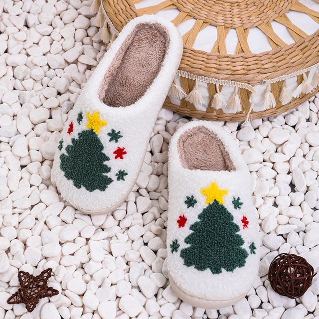 Pantuflas Mujer Hombre Antideslizantes Árbol de Navidad Algodón (38-39 (Ajuste Talla 37-38 Pies) Wdftyju Tenis De Mujer Tenis De Hombre