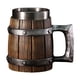 thumbnail image 2 of Jarra de Cerveza de Acero Inoxidable | Diseño de Barril de Gran Capacidad (600 Ml) | Estilo Vintage Imitación Madera | Vaso de Pie para Cerveza y Café, 2 of 6