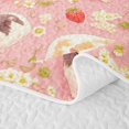 thumbnail image 5 of Erosebridal Cute Guinea Pig Animal Twin Quilt Set for Girls, Strawberry Daisy Flower Twin Coverlet Set, 2 Pieces, 5 of 7