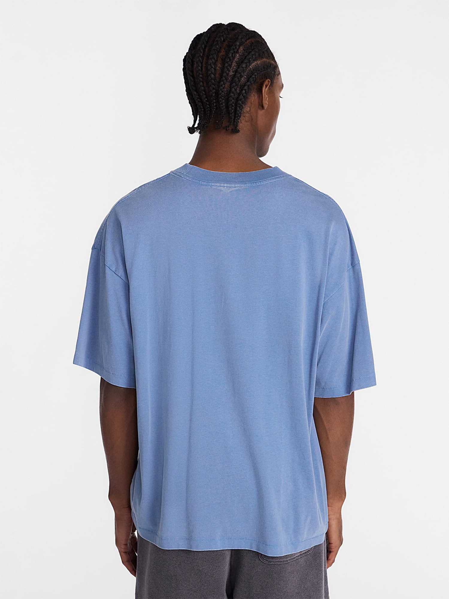 No Boundaries Men's Oversized Boxy Tee Shirt with Short Sleeves, XS-4XLT