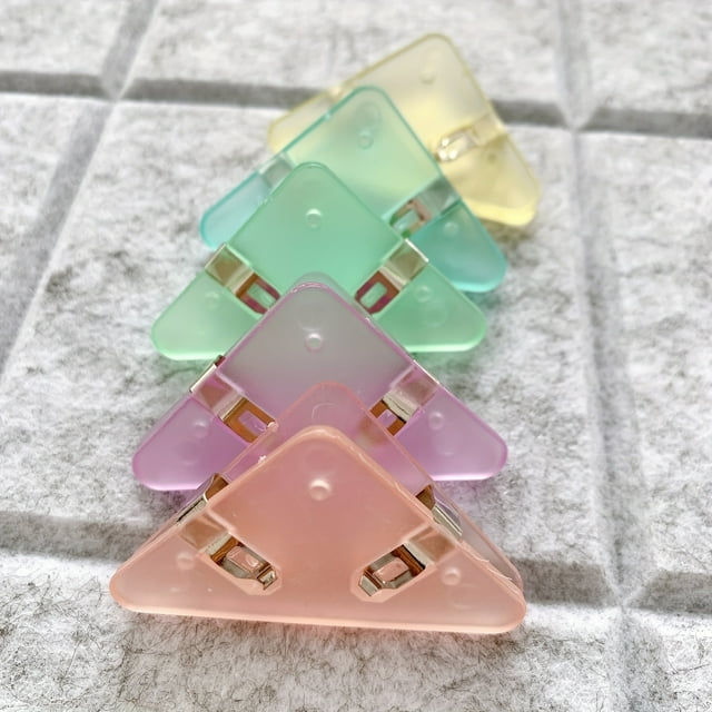 5pcs Creative Triangle Clip Book Edges And Corners Clip Color Document Clip Junior High School General Examination Paper Data Storage And Arrangement Clip Note Clip