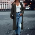 thumbnail image 2 of Meichang Long Cardigan Women Lightweight Long Sleeve Ribbed Knit Duster Sweater Casual Open Front Long Sleeve Fall Cardigan Sweaters with Pockets Black S, 2 of 6