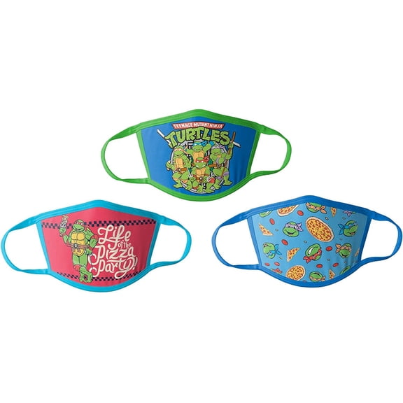 Teenage Mutant Ninja Turtles Kids Cloth Face Masks Cotton Pack of 3 Washable Reusable Non-Medical