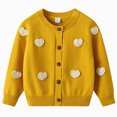 thumbnail image 2 of Gibobby Sweater Girls Long Sleeve Knitted Cardigan Sweaters with Bowknot Button Closure 12 Months 2t 3t 4t Kids Sweater Jacket Outwear(18-24 Months,Yellow), 2 of 5
