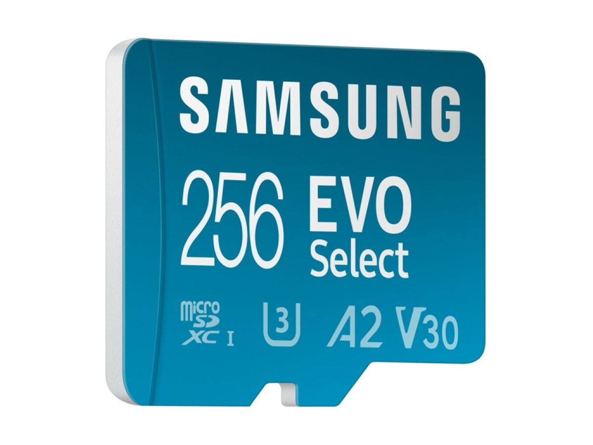 Samsung EVO Select MB-ME256SA - Flash memory card (microSDXC to SD adapter included) - 256 GB - A2 / Video Class V30 / UHS-I U3 / Class10 - microSDXC UHS-I