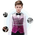 thumbnail image 6 of TAIAOJING Kid Toddler Boy Clothes Outfit Kids Boys Sequin Vest Boys Formal Suit Vest Set With Bow Tie For Party For 10-12 Years, 6 of 8