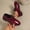 Wine, variant on Womens Hot Pink Oxford Shoes - Patent Faux Faux Leather Low Heel Lace Up, Comfortable & Fashionable for Casual, Work or School,Size 5.5