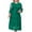 Green Dress for Women, variant on Ladies' Evening Dress Heavy Industry Lace Embroidered Sequin Pattern Dress Seven Sleeve Round Neck Dress (Blue,L(0XL))