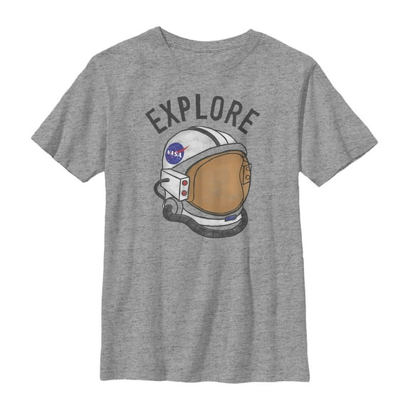 Boy's NASA Explore Helmet Graphic Tee Athletic Heather Small