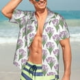 thumbnail image 3 of Fotbe Tulips Flowers Hawaiian Shirt for Men Unisex Summer Beach Casual Short Sleeve Cotton Linen Button Down Shirts-Large, 3 of 5