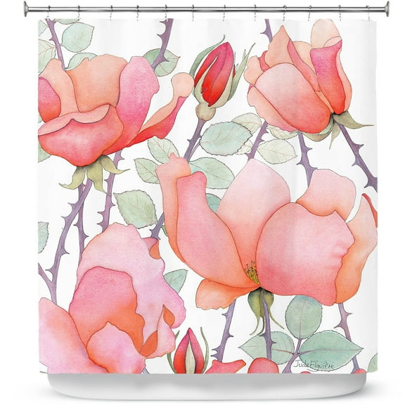 Shower Curtains 70" x 93" from DiaNoche Designs by Judith Figuiere - Rosa