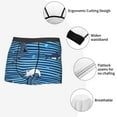 thumbnail image 6 of Disketp Sharks On White Blue Striped Men'S Boxer Briefs,Soft And Breathable Cotton Underwear With Comfortflex Waistband, 6 of 8